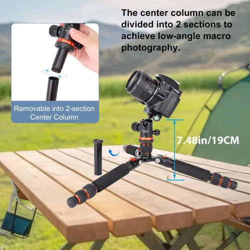Vista 7 de Koolehaoda - Mini trípode de mesa con cabeza de bola de 360°, aluminio portátil Compact Lightweight Desktop Camera Tripod Stand with Quick Release