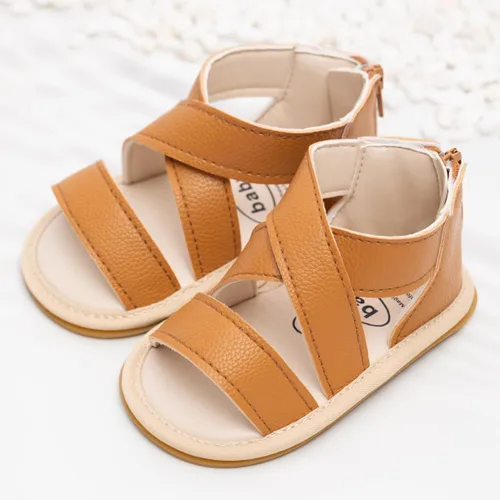 Vista 104 de Meckior Sandalias de verano con punta abierta y suave de piel sintética para bebés y niñas pequeñas