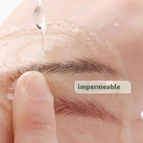 Vista 3 de Juego de lápices de cejas de madera impermeable con sacapuntas, delineador de cejas a prueba de manchas para mujeres Negro