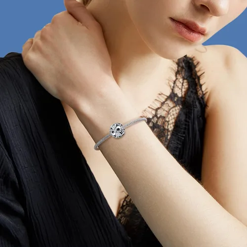 Vista 7 de Cuentas de plata de ley 925 con dije de piedra natal para pulseras y collares, regalos de cumpleaños para mujeres y niñas.