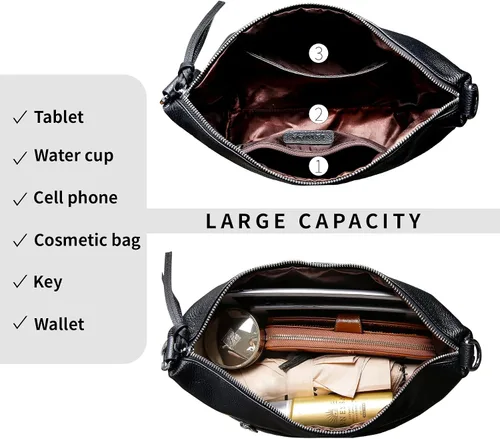 Vista 5 de Iswee Bolsos de cuero para mujer, bolso cruzado de diseñador para todos los días, bolso de hombro pequeño
