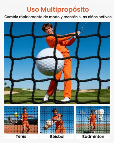 Vista 4 de VEVOR Red de bateo, red de entrenamiento para bateo de sóftbol, béisbol