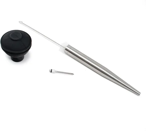 Vista 3 de Norpro Baster de acero inoxidable de lujo con inyector y cepillo de limpieza 11" x 2" x 2