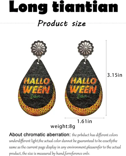 Vista 7 de Aretes de Halloween para mujer diseño de calabaza araña fantasma calavera aretes de gota de Halloween para mujer juego de joyas de Halloween
