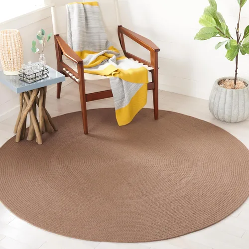 Vista 4 de SAFAVIEH Alfombra trenzada Collection – Alfombra redonda de 3 pies, color beige, hecha a mano, casa de campo, ideal para zonas de alto tráfico