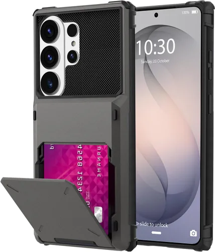Vista 25 de Funda tipo cartera para Samsung Galaxy S22 con ranura para 2 tarjetas de crédito Funda a prueba de golpes Hybrid Heavy Duty Protection Armor Funda