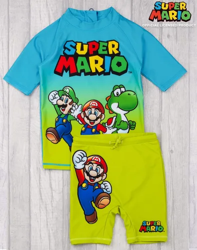 Vista 2 de Super Mario Traje de baño de dos piezas UV50 Sun Safe Top & Shorts Traje de baño