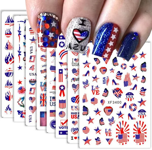 Vista 25 de 8 hojas de calcomanías de uñas de Halloween con diseños de fantasmas lindos, calabaza, araña, telaraña, sangre, llama 3D, autoadhesivas, Otoño