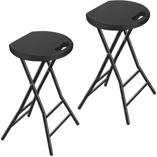 Vista 10 de TAVR Furniture Silla plegable portátil con asa, taburete plegable redondo resistente con capacidad de 500 libras para adultos, taburete plegable