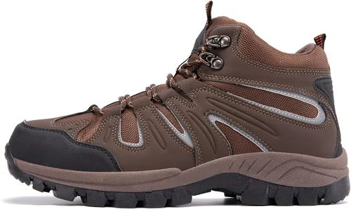 Vista 2 de HIKLDK Botas de senderismo para hombre, ligeras, transpirables, antideslizantes, para actividades al aire libre