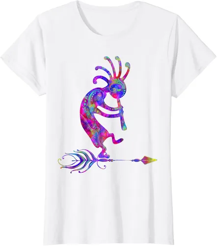 Vista 24 de Native American Kokopelli With Feather 2 - Camiseta Fan Fun, Negro, S