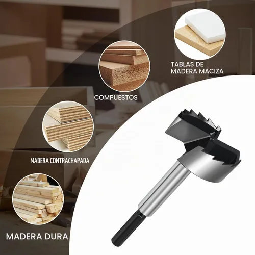 Vista 7 de Broca Forstner de 1 pulgada para carpintería, broca Forstner de 1" para madera, brocas de taladro para agujeros, cortador de bisagras para madera
