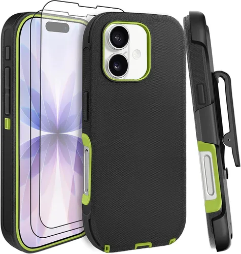 Vista 6 de Funda para iPhone 11 con Clip para Cinturón, Soporte y 2 Protectores de Pantalla, Protección Completa Resistente, Funda a Prueba de Golpes y Caídas