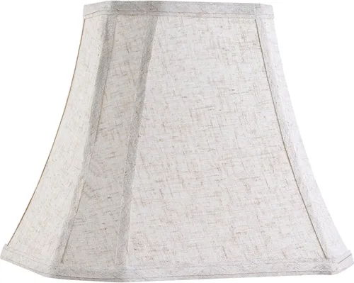 Vista 23 de GO&SO Pantalla de lámpara de esquina de corte cuadrado, 8x14x11 pulgadas, pantalla mediana para lámpara de mesa beige, tela natural hecha a mano