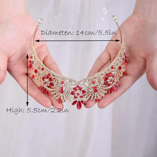 Vista 3 de JWICOS Bridal Crystal Wedding Tiara Crown for Brides and Bridesmaids