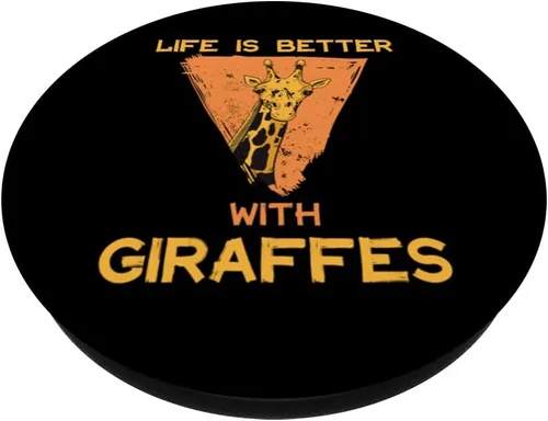 Vista 2 de La vida es mejor con jirafas jirafas Safari Animal PopSockets intercambiables PopGrip