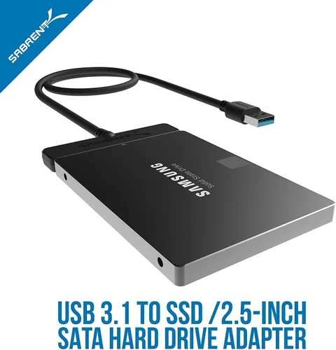 Vista 5 de SABRENT Adaptador USB 3.1 (Tipo A) a SSD / Disco Duro SATA de 2.5 pulgadas [Optimizado para SSD, compatible con UASP SATA III] (EC-SS31)