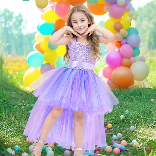 Vista 7 de Vestido tutú para niñas, vestidos de tul, vestido de hada de Halloween para niñas pequeñas, traje de fiesta de cumpleaños, vestido de graduación