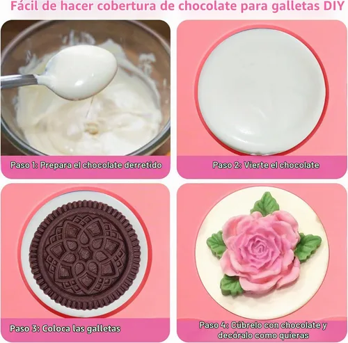 Vista 4 de Sidosir - 3 moldes de silicona para galletas de chocolate, cilindro redondo de 7 cavidades para dulces, moldes de silicona para hornear mini