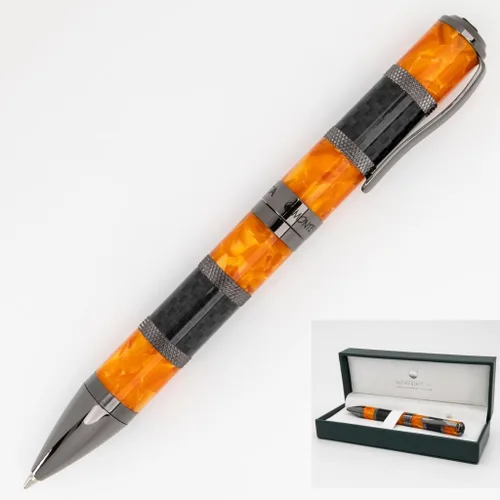 Vista 7 de Monteverde USA Regatta Sport - Bolígrafo deportivo, azul/amarillo, barril de fibra de carbono y resina, instrumento de escritura de lujo recargable