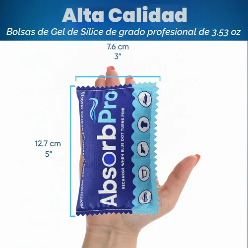 Vista 4 de Absorb Pro - Bolsa deshumidificadora recargable, 3.53 onzas de gel de sílice, 1 paquete