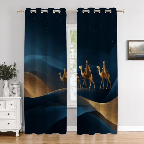 Vista 19 de Cortinas de cocina de hojas de arce otoñales para ventanas, hojas verdes y rojas sobre cenefas opacas negras, tratamientos de ventana de poliéster