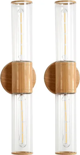 Vista 17 de Lámpara de pared de 2 luces para tocador de baño, aplique de pared de níquel cepillado con vidrio blanco ópalo, lámpara de pared interior E26, luz