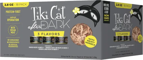 Vista 13 de Tiki Cat After Dark - Alimento húmedo para gatos, pollo y pato, latas