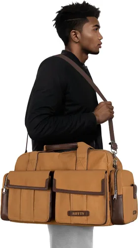 Vista 5 de Riffty Bolsa de lona para viajes, Coyote Brown, 3 en 1, 3 en 1