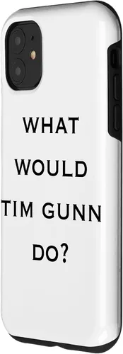 Vista 2 de iPhone 11 Making the Cut "What Would Tim Gunn Do" - Carcasa de texto negro