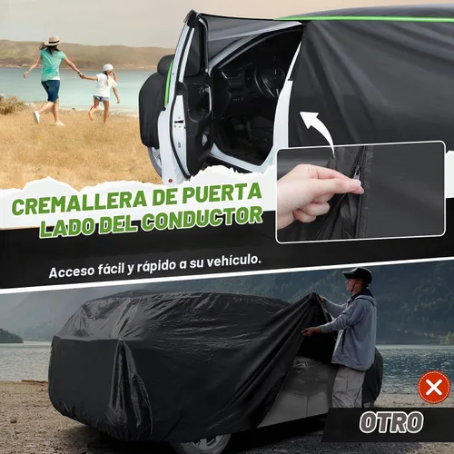 Vista 3 de Mixsuper Liner Funda para coche para BMW X3 2003-2026, 7 capas, funda impermeable para coche, accesorios para X3 con puerta con cremallera, tiras
