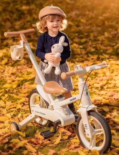 Vista 7 de Lecoco - Bicicleta Mejorada para Niños Pequeños con Manija de Empuje 6 en 1, Bicicleta de Equilibrio Juguetes con Ruedas de Entrenamiento, Brazos