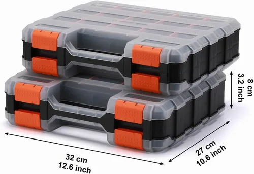 Vista 7 de EMENTOL Organizador de herramientas de doble cara con polímero resistente a los impactos y separadores de plástico extraíbles personalizables