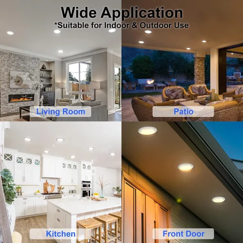 Vista 6 de Vivio Lighting Paquete de 2 luces LED de disco de 5/6 pulgadas, superficie regulable, montaje empotrado, luz de techo para cocina, sala de estar