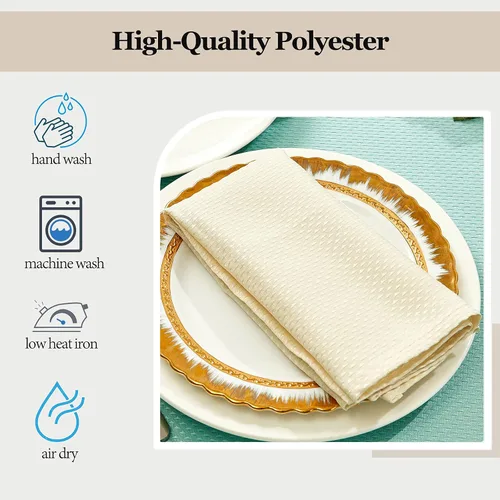 Vista 3 de Mebakuk Juego de 6 servilletas de tela de primera calidad de 17 x 17 pulgadas, lavables y pequeñas, servilletas de mesa suaves para bodas, fiestas