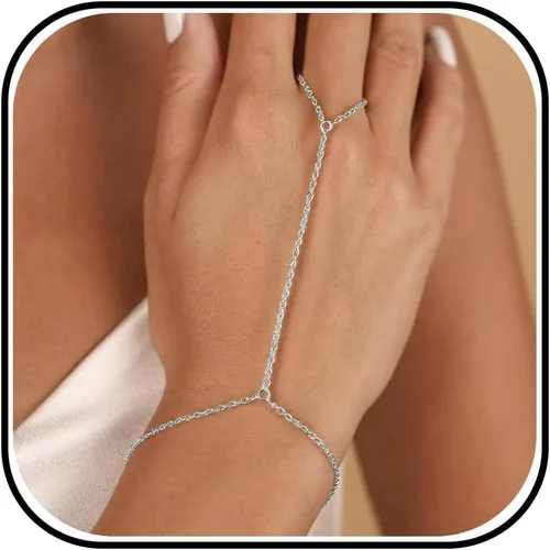 Vista 23 de Long tiantian Pulsera de cadena de mano, pulseras de oro para mujer, pulseras de cadena de eslabones de moda, anillo de dedo, pulsera de esclavos