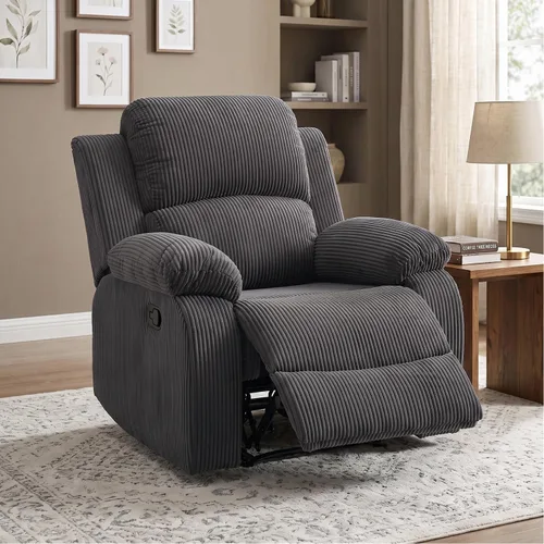 Vista 9 de Juego de sofá reclinable de 2 piezas, sofá reclinable de tela y sofá biplaza para sala de estar, sofá reclinable azul para sala de estar, oficina