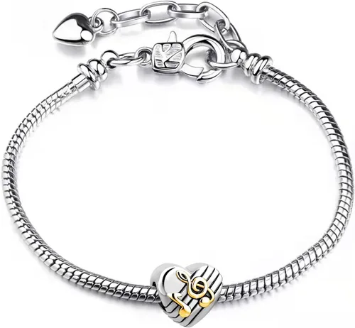 Vista 5 de Chili Jewelry Abalorio de nota musical en tono dorado compatible con pulseras Pandora