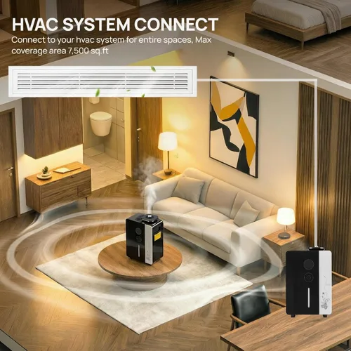 Vista 8 de Difusor - Máquina de aire WiFi para uso doméstico y comercial, cubre 7500 pies cuadrados, difusor de aceite HVAC sin agua para nebulización de aire