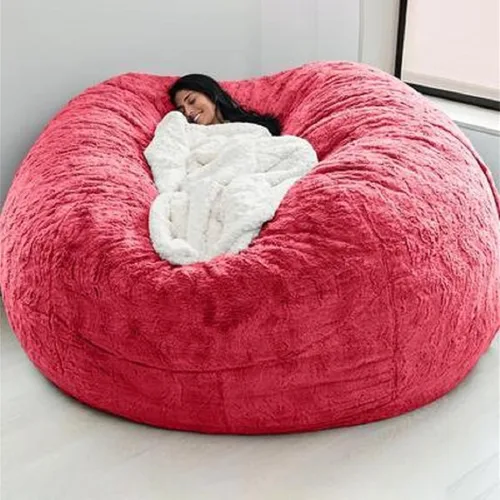 Vista 22 de Funda para silla tipo puf de piel gigante para niños y adultos, (sin relleno), muebles de sala de estar, grande, redondo, suave, esponjoso, de piel