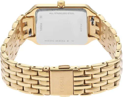 Vista 3 de Fossil Womens Raquel Quartz Rectangular Watch with Stainless Steel or Leather Strap