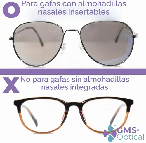 Vista 2 de Almohadillas de nariz push-in en forma de D de 0.748 in grandes, 5 pares de almohadillas nasales para gafas