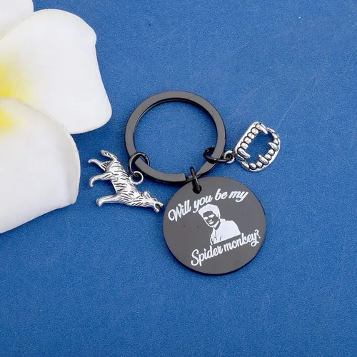 Vista 2 de KEYCHIN Llavero de la película Crepúsculo, Edward y Bella Fans Gifts Will You Be My Spider Monkey Jewelry para amigos y familiares