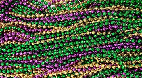 Vista 3 de Collares de cuentas metálicas, collares de Mardi Gras, collares festivos (paquete de 144 piezas)