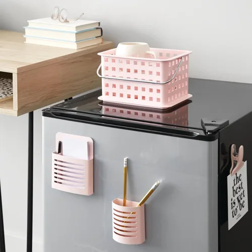 Vista 6 de iDesign - Organizador de ducha pequeño con asa, organizador de ducha portátil para dormitorio o baño, paquete de 3, color rosa