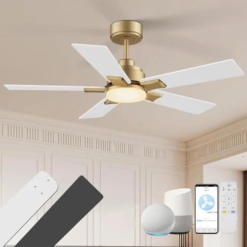 Vista 18 de Ventiladores de techo de 42 pulgadas con luces, ventilador de techo inteligente con luz y control remoto, Alexa, APP, ventiladores de techo