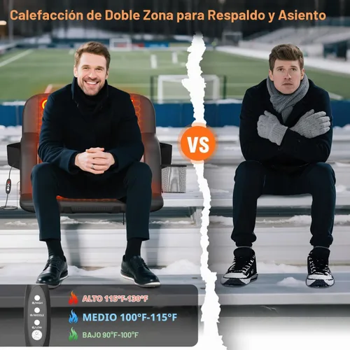 Vista 3 de Suteck - Asientos de estadio con calefacción para gradas, 21 pulgadas de ancho con calor USB de 3 niveles
