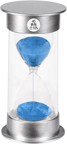 Vista 38 de Temporizador de arena de 1 minuto, reloj de arena de plástico de 1 minuto, reloj de arena pequeño de un minuto, temporizador de cristal de arena Azul