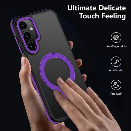 Vista 4 de Funda para Samsung Galaxy S24 Plus, soporte de anillo magnético ajustable [compatible con Magsafe], [protección a prueba de golpes de grado militar]