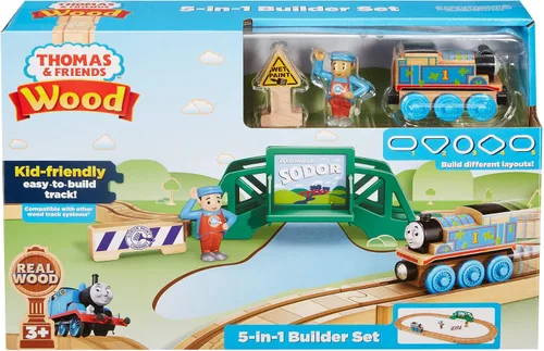 Vista 5 de Thomas & Friends Juego de construcción de madera, 5 en 1